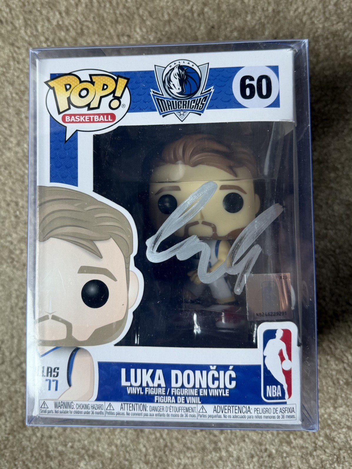Luka Doncic Signed Autographed Funko Pop Silver #60 PSA DNA COA