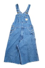 Carhartt Denim Overalls Cut-offs Vintage 90s Carpenter Workwear Men 30 x 12 YKK