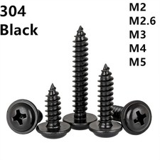 Black 304 Stainless Steel Phillips Pan Head mit Collar Self Tapping Screw M2-M5