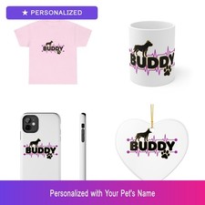 Custom Pitbull Pit Bull Paw Print Gift Set Shirt Mug Phone Case Ornament