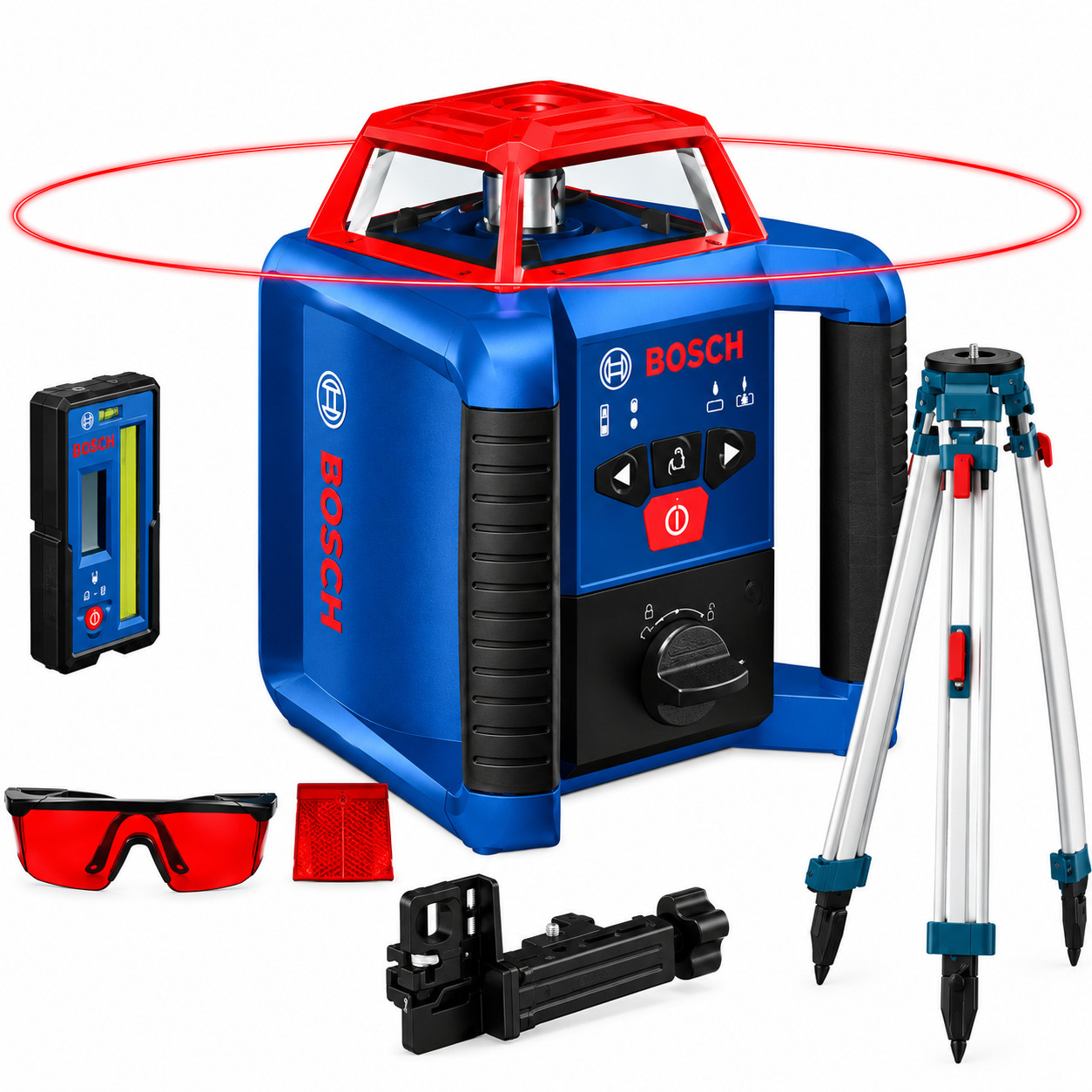 Bosch GRL2000-40HK REVOLVE2000 Self Leveling Rotary Laser Kit LR20 Tripod Tested