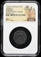 PORTUGAL. Alfonso V, "the African." 1438-1481. Æ Ceitil, NGC VF Details