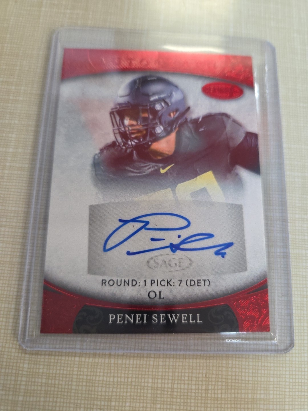Penei Sewell Sage Aspire Autograph #ASP109 Red