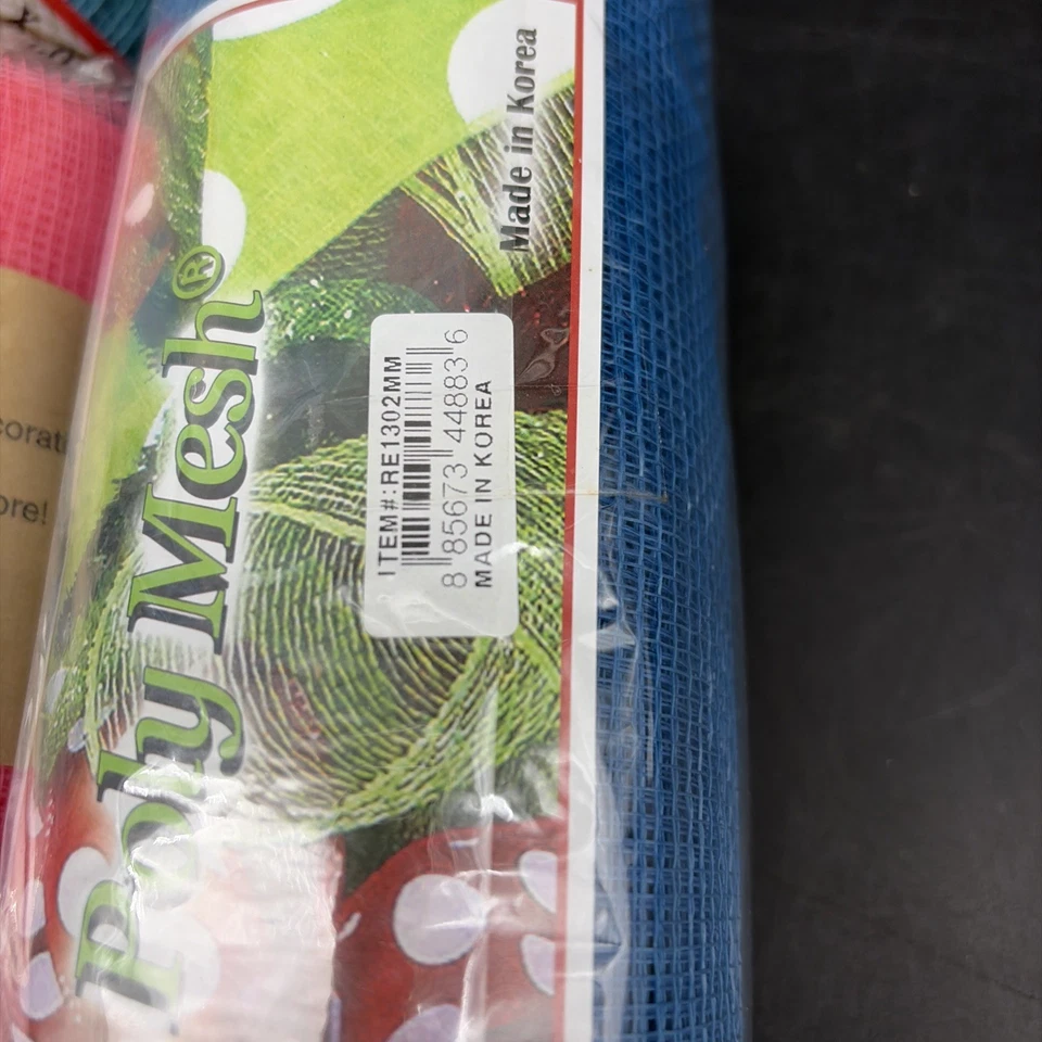 6 Rolls Deco Poly Mesh Foil Iridescent Metallic Mix 10" X 10 Yds New Blue Pink - Image 2 of 4