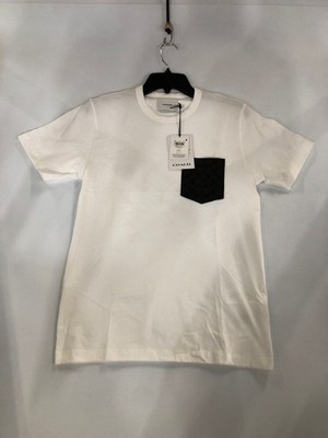 COACH Essential Pocket T-Shirt Men's Size XS White/Charcoal