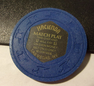 HACIENDA CASINO NCV MATCH PLAY hotel casino gaming poker chip Las Vegas NV