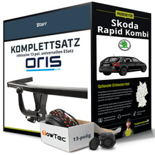 Für SKODA Rapid Kombi Typ NH1,NH3 Anhängerkupplung starr +eSatz 13pol uni. 15-19