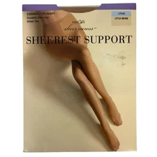 JCPenney East 5th Sheerest Support Control Top Pantyhose Long Little Beige