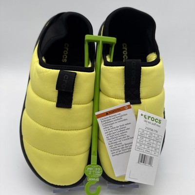 Crocs Classic Puff 210706-77K Slipper Men's US 9 Women s 11 YLW Moc Toe Slip-On
