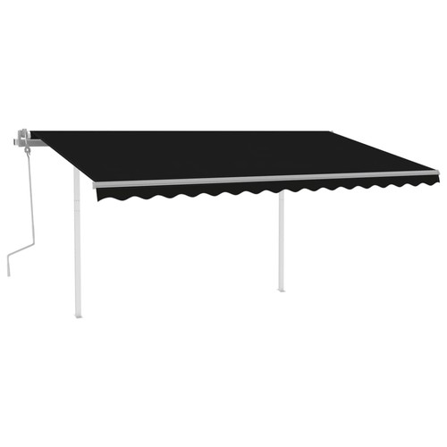 vidaXL Tenda da Sole Retrattile Manuale Antracite e Bianco 400x300 cm