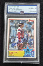 Rare 1983 CARLTON FISK Signed Topps Card-HOF-WHITE SOX-RED SOX-PSA 10 Auto