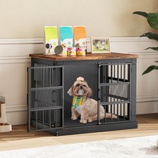 27.5" Dog Crate Furniture Chew Resistant Heavy Duty for Small Dogs