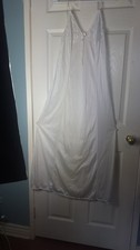 80  s White Silky Nightgown Long Sz M