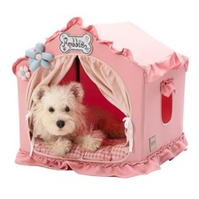 Indoor Dog House with Frame, Cute Dog Tent Bed with Cover Cave, Breathable, W...