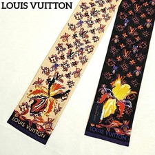Louis Vuitton Monogram Bandana Sciarpa Rendezvous Beige Floreale Seta 118 cm