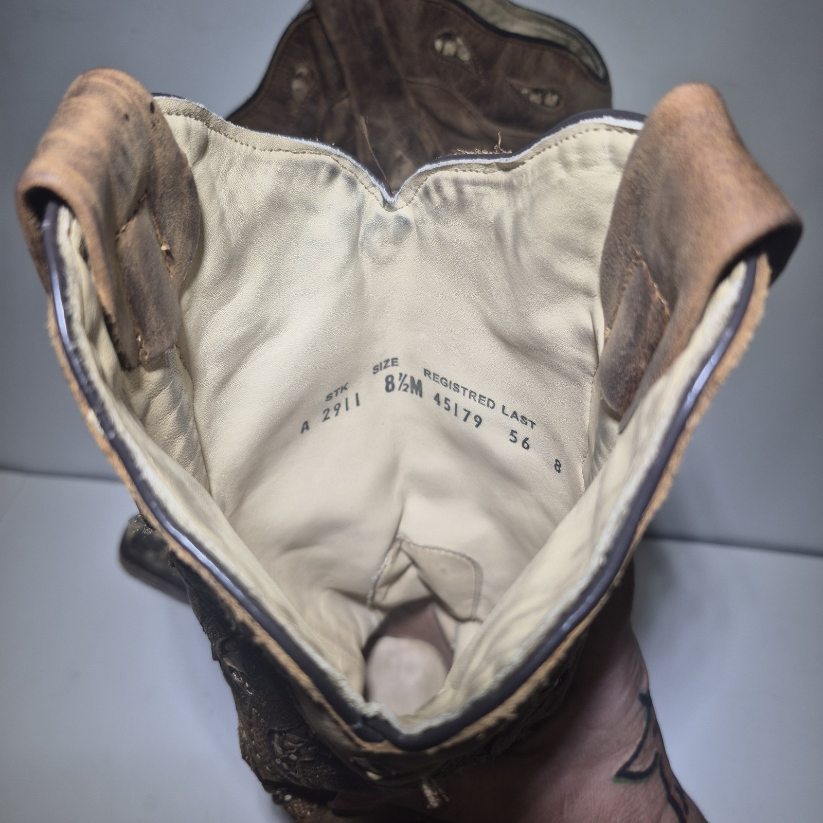 Corral Vintage Python & Leather, Inlay Distressed… - image 8