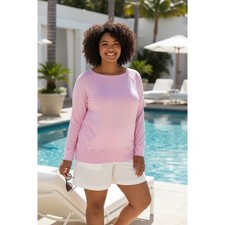 Nike Dri-FIT Pink Long Sleeve Raglan Pullover Sweatshirt Workout Womens Medium #