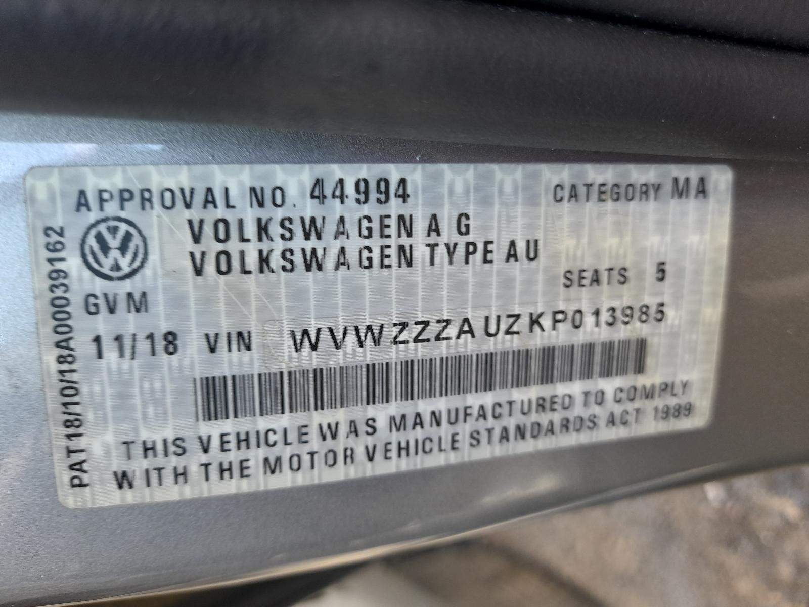 2018 Volkswagen Golf BRAKE BOOSTER DIESEL/PETROL GEN 7 ATE BRAND 12/12-08/20 image 3