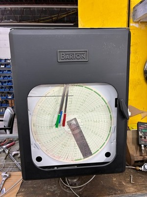 Barton 3 Pen Chart Recorder 1500# static, 400wc differential, 0-150F temperature