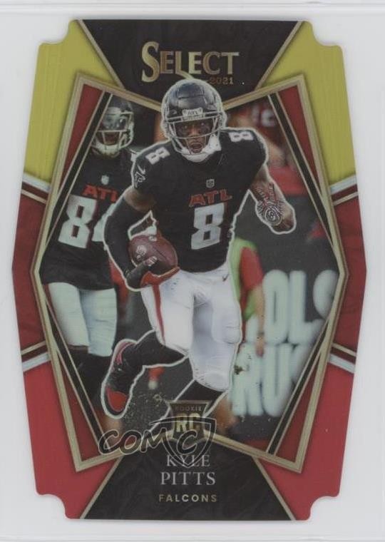 2021 Select Premier Level Red & Yellow Prizm Die-Cut Kyle Pitts Rookie RC 0t6a