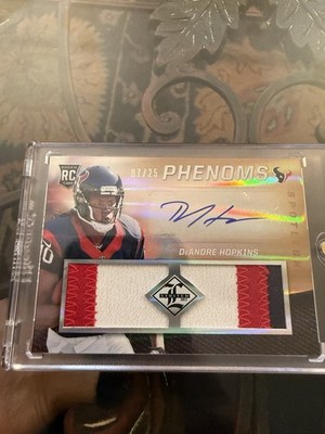 2013 PANINI LIMITED 205 DeANDRE HOPKINS JERSEY AUTOGRAPH GOLD SPOTLIGHT /25 RC