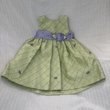 Jayne Copeland Formal Dress  Girls 5 Sage Green Lavender Wedding Easter EUC