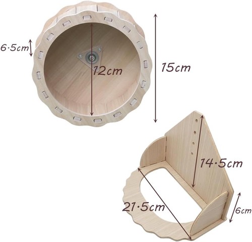 Trsnzul Hamster Laufrad Holz, 1x, für Hamster & Kleintiere, leise, Spielzeug - Bild 2 von 4