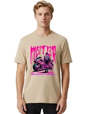 Metro-Retro-Futuristic Mens Graphic Tee,100% Cotton,Casual Summer Wear