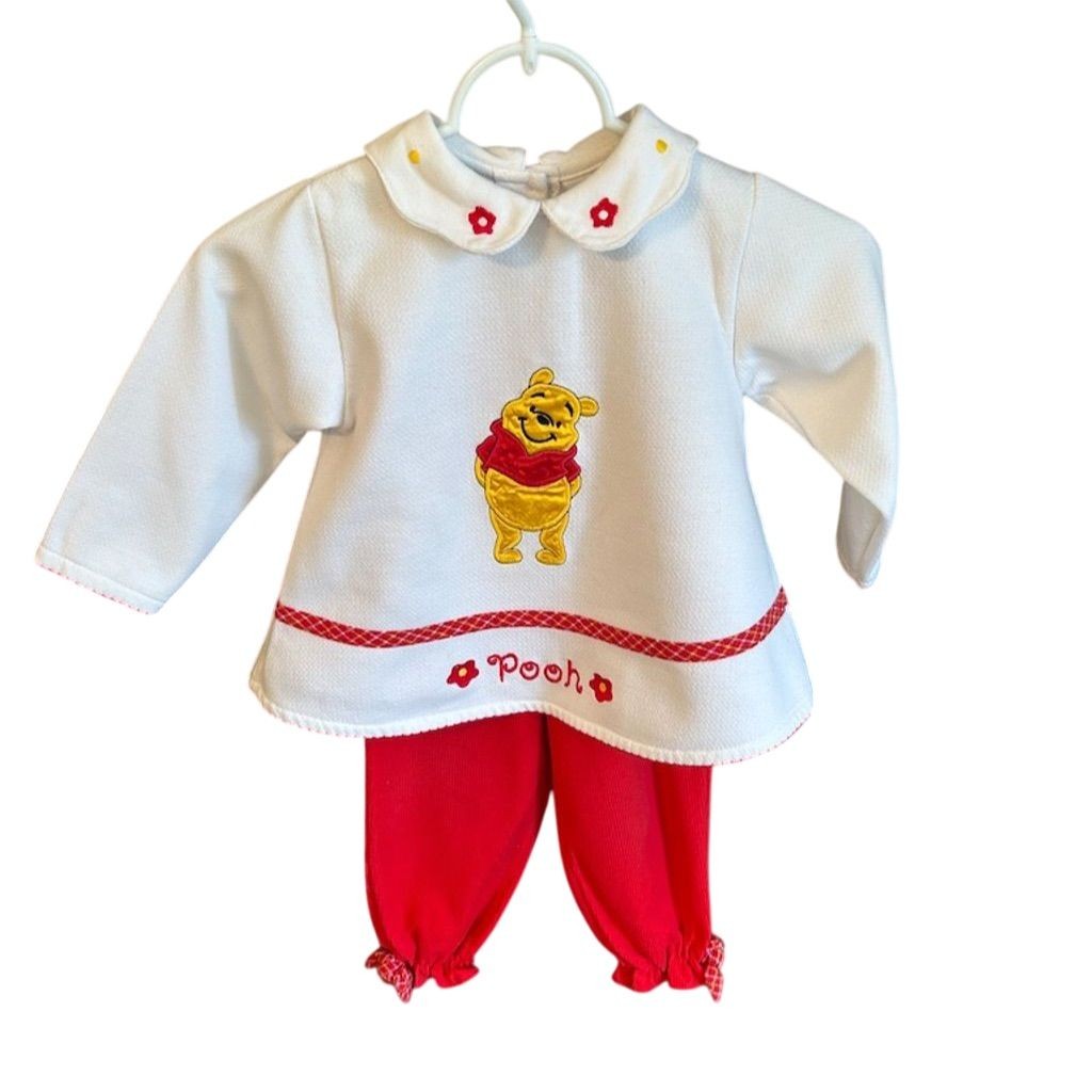 Vintage 90s Disney Winnie the Pooh 100 Acres  2-Piece Outfit Set Size 4T