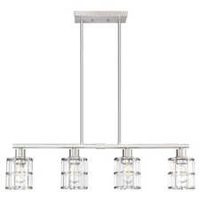 4 Light Kitchen Island Chandelier Brushed Nickel Finish Modern Pendant Light ...