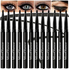 12 pcs Waterproof Black Eyeliner Pencil Long - Lasting Smudge - Proof Set