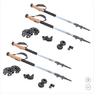 Cascade Mountain Tech Trekking Poles Sticks White 2-Piece Hiking Active