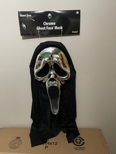 Fun World Ghost Face CHROME Mask Ghost Face from Scream  Dead By Daylight 