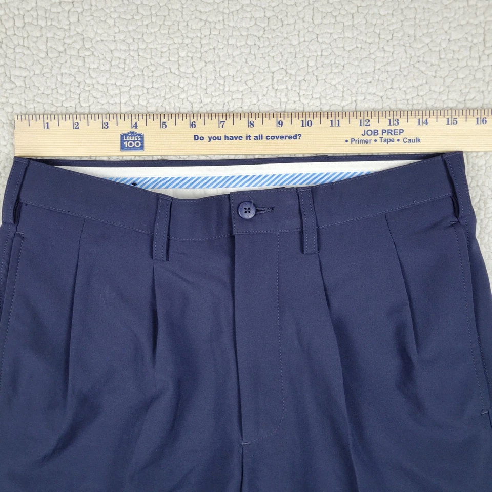 Shorts de golfe FootJoy masculino tamanho 30 azul marinho desempenho plissado FJ - Imagem 3 de 4