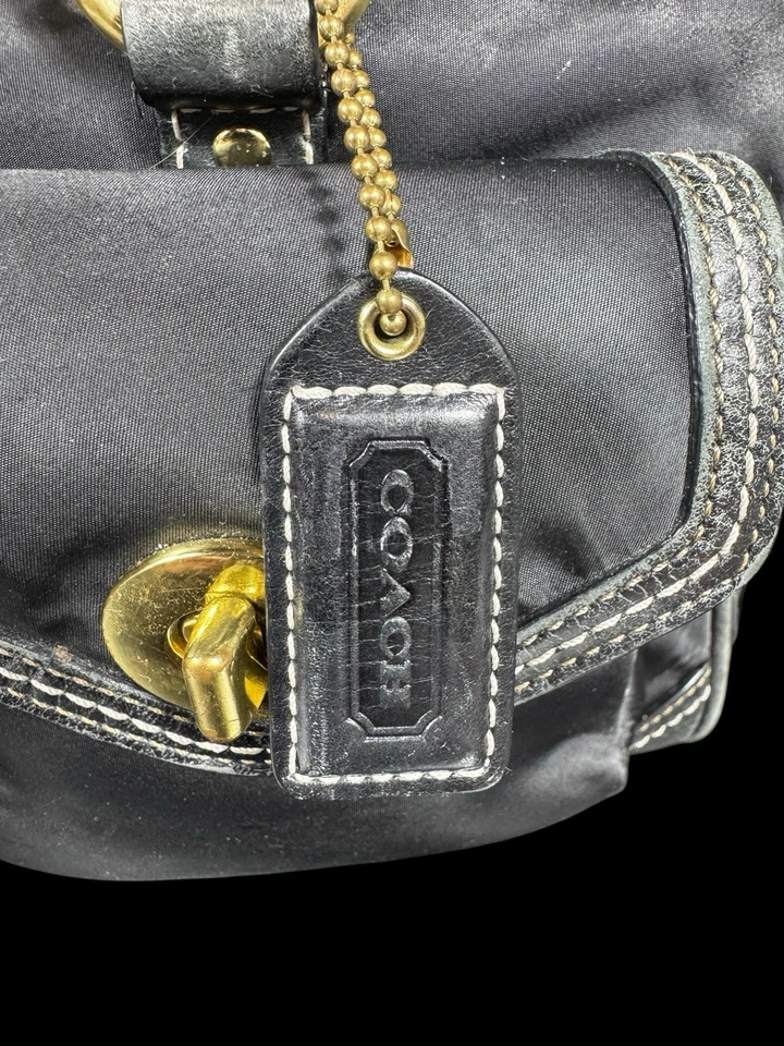 Cartera de Entrenador COACH Gallery Legacy 4453 De Colección Negra/Dorada + Etiqueta Colgante/Llavero Y2K Foto 2 de 4