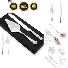 Wedding Cake Cutting Set, Stainless Steel Cake Knife and Server
