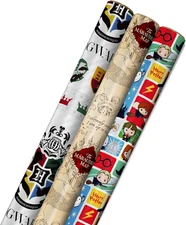 Harry Potter Wrapping Paper with Cut Lines on Reverse (3-Pack: 60 sq. ft. ttl; M