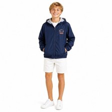 Acadia Windbreaker Kids M 10/12 Navy Blue Newport RI USA Nautical Hooded Jacket
