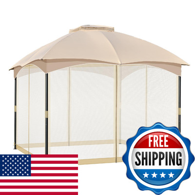 COWVIE Gazebo Replacement Netting Screen, 12' x 12' Universal Gazebo 4-Panel Mos