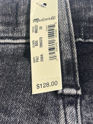 Madewell Black Jeans Size 29 High Rise Skinny Black Jeans NWT - Picture 5 of 24
