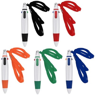 Bewudy 5 Pcs Retractable Multicolor Pen with Lanyard, Neck Pens Rope Shuttle ...