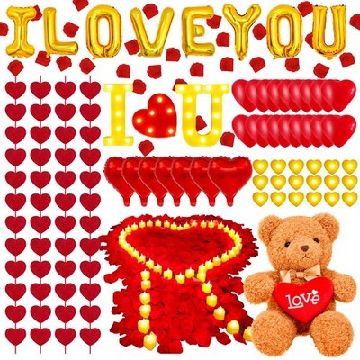 4229 PCS Rose Petals and Candles Set for Romantic Decoration Special Night I ...