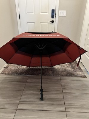 Vintage Nike Golf Tiger Woods TW Golf Umbrella Maroon & Blk Rare