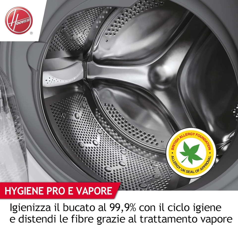 HW4 27AMC7/1-S H-WASH 500 Lavatrice Smart 7 Kg, 1200 Giri, Wi-Fi + Bluetooth, Ca - Immagine 3 di 4