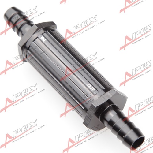 US SHIP 15mm Black Anodised Billet Magnetic Fuel Filter 30 Micron Black - Picture 3 of 3