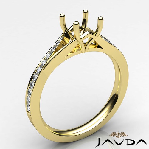 Princess Pave Set Semi Mount Diamond Engagement Split Shank Micro Ring 0.35Ctw. - Picture 4 of 29