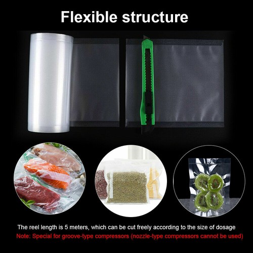 10 Rolls Vacuum Food Sealer Saver Bag Seal Storage Commercial Heat 5MX28cm PE&PA - Picture 10 of 15