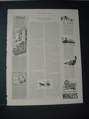 1925 Wrigley's Chewing Gum Juicy Fruit after every Meal Vintage Print Ad 201