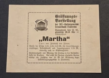 THIRD REICH MARTHA NS OPERA HOUSE Pamphlet Leaflet WW2 WWII German
