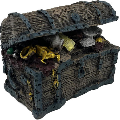 Fish Tank Decorations, Aquarium Decor Treasure Chest Aquarium Ornament for Small